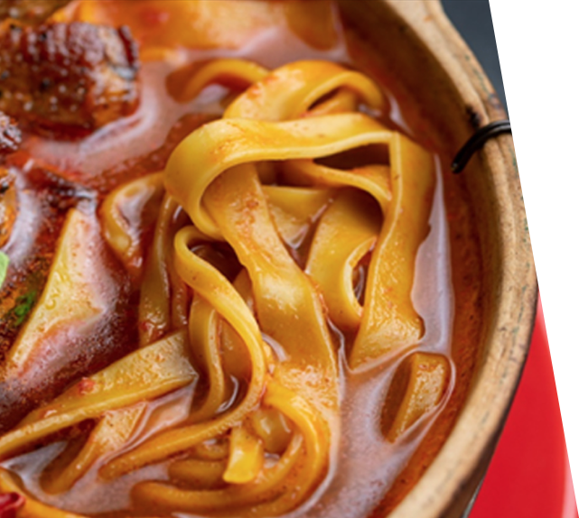 Wide noodles in broth — Kazan Beverly Hills